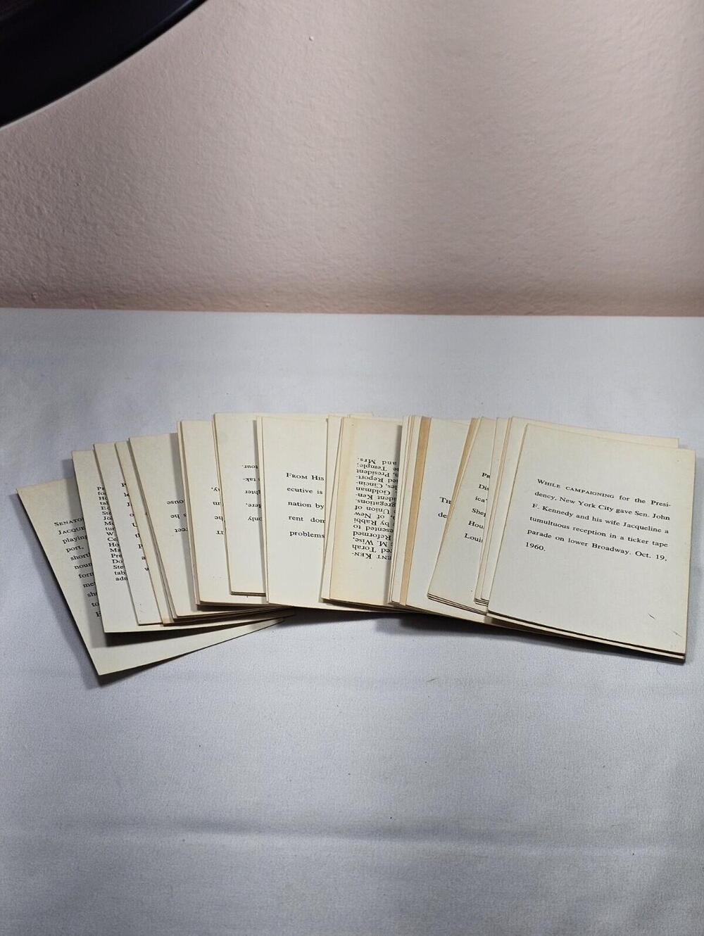 Vintage Lot Of 39 John F Kennedy and Family Black And White Photo Info Cards - Picture 2 of 7
